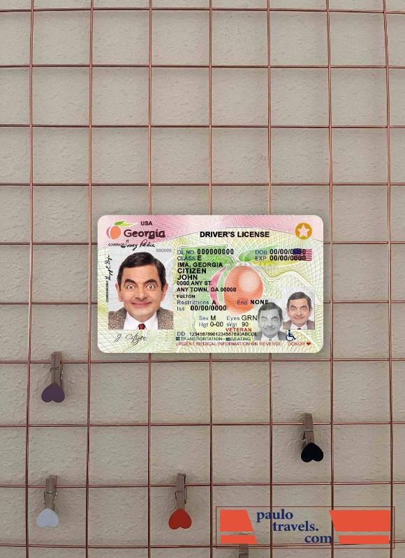 USA Georgia driving license (2017 2019) photolook FRONT PSD template